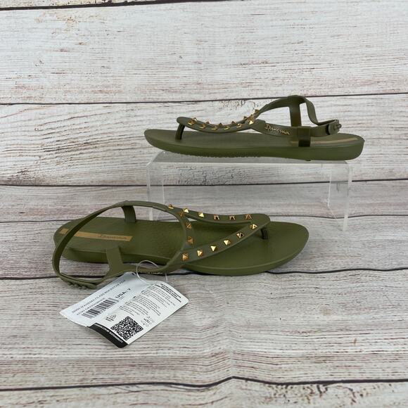 Ipanema Class Rockstar Women's 7 Sandals Green Beige - Picture 1 of 11